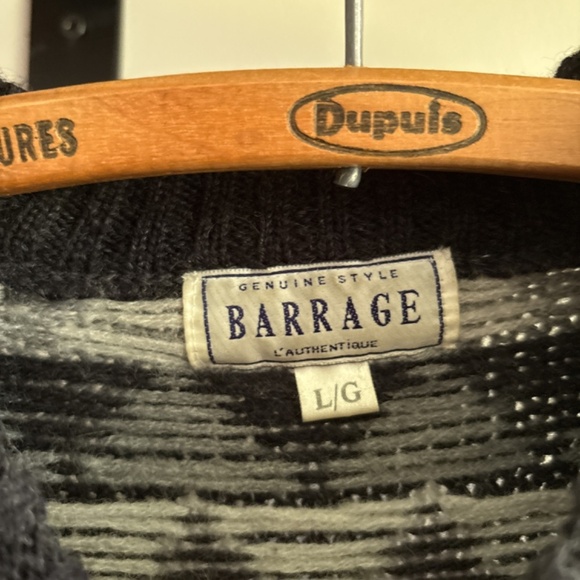 KNIT Sweater warm grey pattern size Large BARRAGE western - Picture 4 of 7